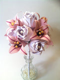 A Dozen Paper Roses With Lilies