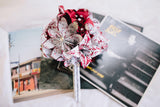 Bridal Bouquet of Sheet Music Daisies & Lilies- Your choice of song and accent colors, one of a kind origami, destination wedding, non traditional