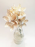 Personalized Anniversary set of 6- handmade paper flower bouquet, traditional 1st anniversary gift