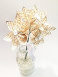 Personalized Anniversary set of 6- handmade paper flower bouquet, traditional 1st anniversary gift