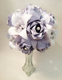 Rose and Lily Bouquet- Your choice of colors, Vase Included