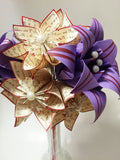 A Dozen Paper Flowers With Stargazer Lilies