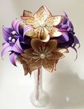A Dozen Paper Flowers With Stargazer Lilies
