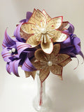 A Dozen Paper Flowers With Stargazer Lilies
