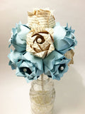 Dozen Paper Roses- Wedding bouquet, first anniversary gift, perfect for her, Personalized, one of a kind, alternative, origami, paper flower