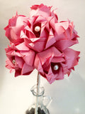 Dozen Paper Roses- Wedding bouquet, first anniversary gift, perfect for her, one of a kind paper roses, alternative, origami, paper flowers