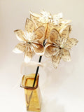 Set of 6 I Love You Paper Flowers- Ready To Ship, champagne gold, small bouquet, anniversary gift