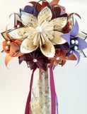 Brides Bouquet of Paper Daisies & Lilies- one of a kind origami, made to order, fall wedding, destination wedding, sheet music paper flowers