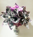 Memory Bouquet- 12 inch bouquet, your family photos, perfect for her, perfect for mom, first anniversary gift, one of a kind origami flowers