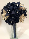 Cascading Bouquet of Roses- Handmade Bridal Bouquet, sheet music wedding, paper hydrangea, roses & lilies, your choice of color scheme