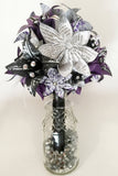 Custom order for Amy - Bouquet of Paper Daisies & Lilies and Matching Boutonniere
