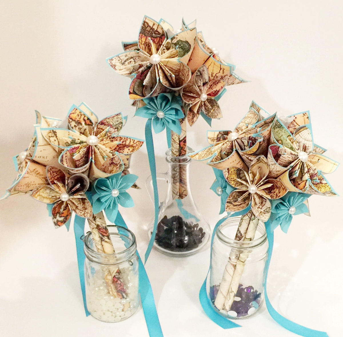 One of a Kind Handmade Paper Flower Wedding Package-Bride, bridesmaids –  Dana's Paper Flowers