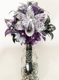 Custom order for Amy - Bouquet of Paper Daisies & Lilies and Matching Boutonniere