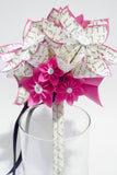 I Love You Paper Flower Wedding Bouquet- 8 inch, 15 flowers, origami, bridal, anniversary, one of a kind, made to order