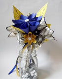 Paper Daisy Bridal Bouquet- 10 inch, 15 flowers, paper flowers, handmade, one of a kind, wedding, gift, non traditional, destination wedding