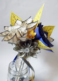Paper Daisy Bridal Bouquet- 10 inch, 15 flowers, paper flowers, handmade, one of a kind, wedding, gift, non traditional, destination wedding