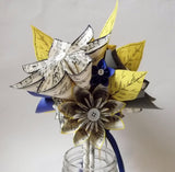 Paper Daisy Bridal Bouquet- 10 inch, 15 flowers, paper flowers, handmade, one of a kind, wedding, gift, non traditional, destination wedding