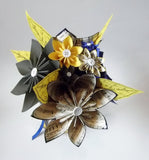 Paper Daisy Bridal Bouquet- 10 inch, 15 flowers, paper flowers, handmade, one of a kind, wedding, gift, non traditional, destination wedding