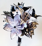 Origami Flowers & Lilies Wedding Bouquet- A personalized, one of a kind, non traditional, alternative, wedding bouquet