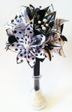 Origami Flowers & Lilies Wedding Bouquet- A personalized, one of a kind, non traditional, alternative, wedding bouquet