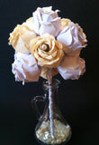 Dozen Paper Roses- 12 custom roses, handmade first anniversary gift, paper flowers, wedding bouquet, 1st anniversary gift, perfect for her