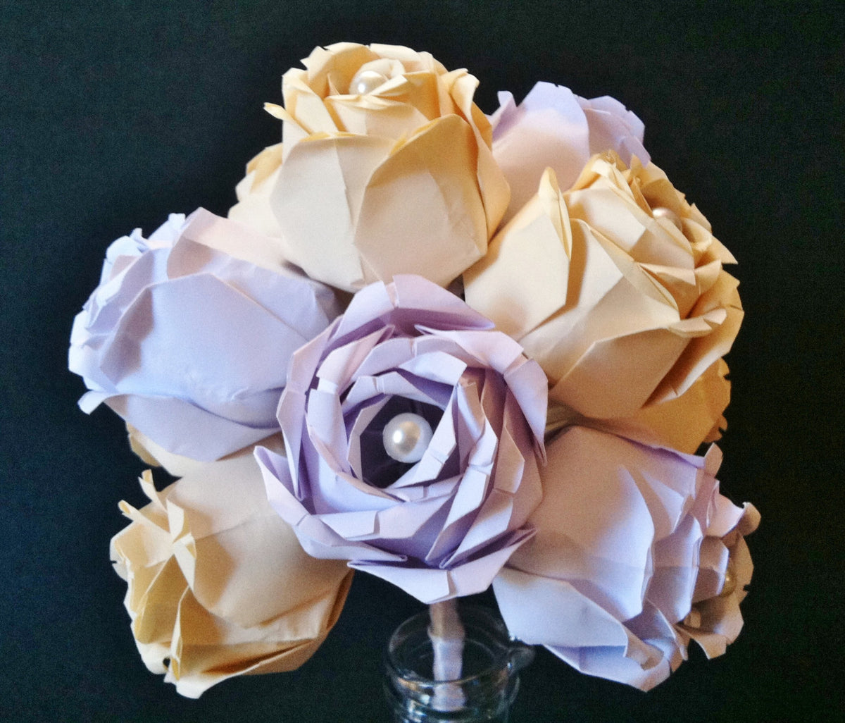 12 inch Bridal Bouquet- made to order with your choice of paper & acce –  Dana's Paper Flowers