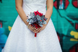 Comic Book Bridal Bouquet- 10 inch diameter, customize your bridal bouquet, origami, alternative bouquet, first anniversary gift