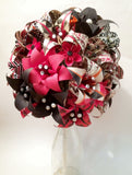 Bridal Bouquet of Lilies- extra large bouquet, paper flowers, origami, brides bouquet, one of a kind, comic book, alternative, anniversary