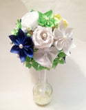 Bridal bouquet of roses, carnations & traditional flowers- paper flowers, one of a kind, customized wedding bouquet, alternative,anniversary