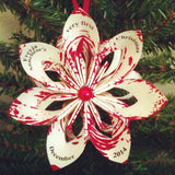Baby's First Christmas Ornament Falling Star- Personalized, handmade, custom, made to order, holiday decoration