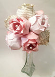 Dozen Two-toned Paper Roses- first anniversary gift, perfect for her, Personalized, one of a kind, alternative gift, wedding bouquet,flowers