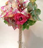 Roses & Lilies custom paper brides bouquet- made to order, one of a kind, origami, paper flowers, alternative bouquet, non traditional