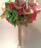 Roses & Lilies custom paper brides bouquet- made to order, one of a kind, origami, paper flowers, alternative bouquet, non traditional