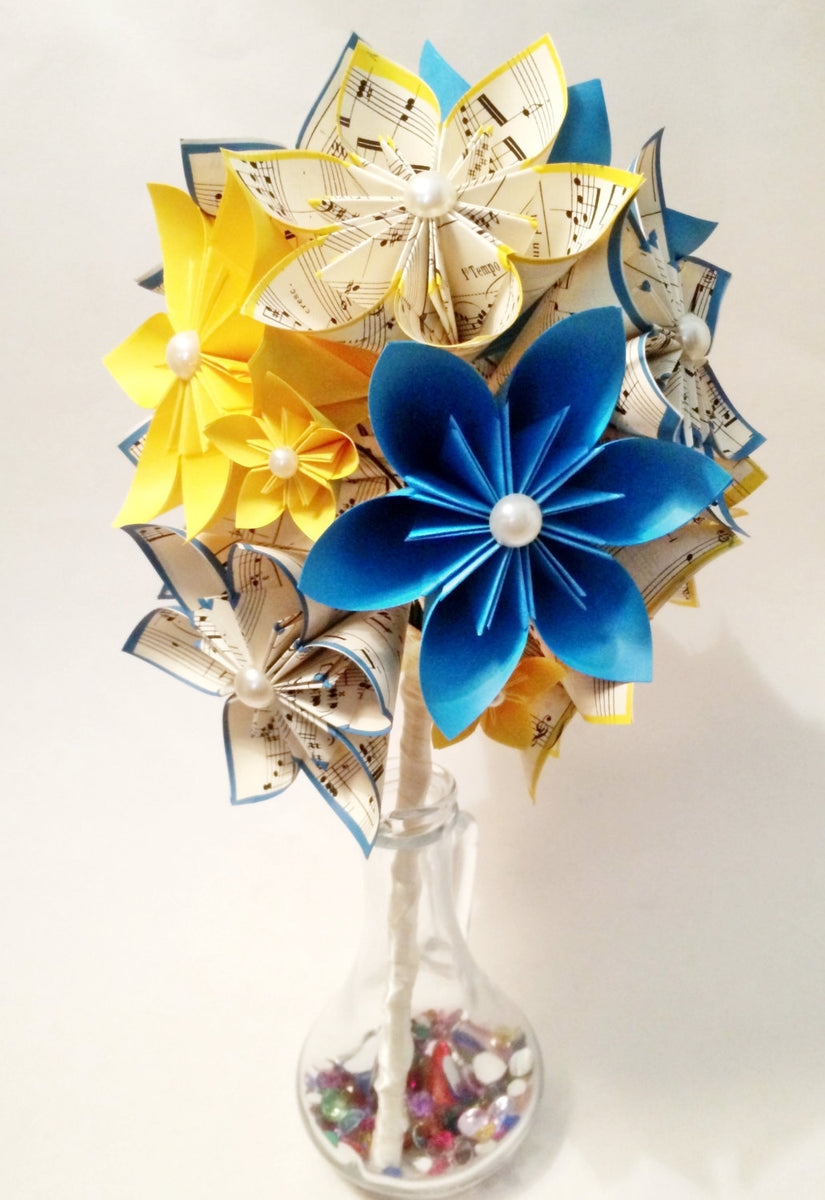 How to make paper flower bouquet step by step tutorial - miss mv