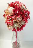Large Bouquet of Paper Roses, Lilies & Love Origami Flowers- 3 dozen paper flowers, made to order, origami, romantic, first anniversary gift