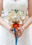 Customized Bridal Bouquet- 12 inch, 20 flowers, made to order, wedding, centerpiece, custom paper flowers, one of a kind origami