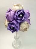 Dozen Two-toned Paper Roses- first anniversary gift, perfect for her, Personalized, one of a kind, alternative gift, wedding bouquet,flowers