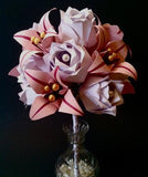 A Dozen Paper Roses With Lilies