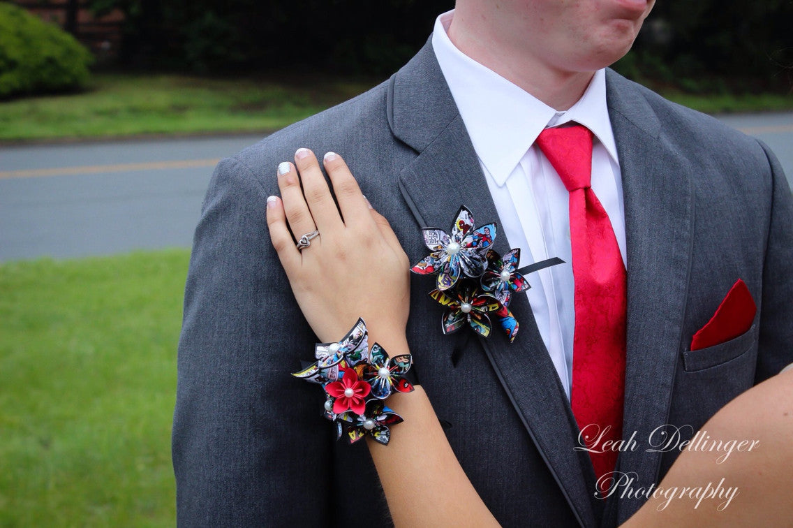 Date Night Corsage & Boutonniere Set – Dana's Paper Flowers