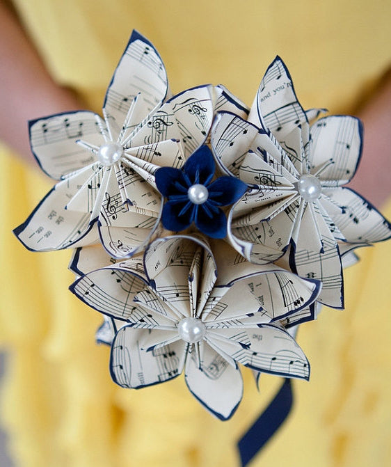 Custom Sheet Music Bouquet- 7 inch bridesmaid bouquet, one of a kind