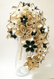 Cascading Bouquet- Paper Bouquet, one of a kind origami, Bridal bouquet, kusudama, paper roses and lilies, your color scheme