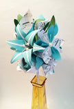 Calla Lily Paper Bouquet- One of a kind origami, calla lily, paper rose, first anniversary gift, perfect for her, personalized, sheet music