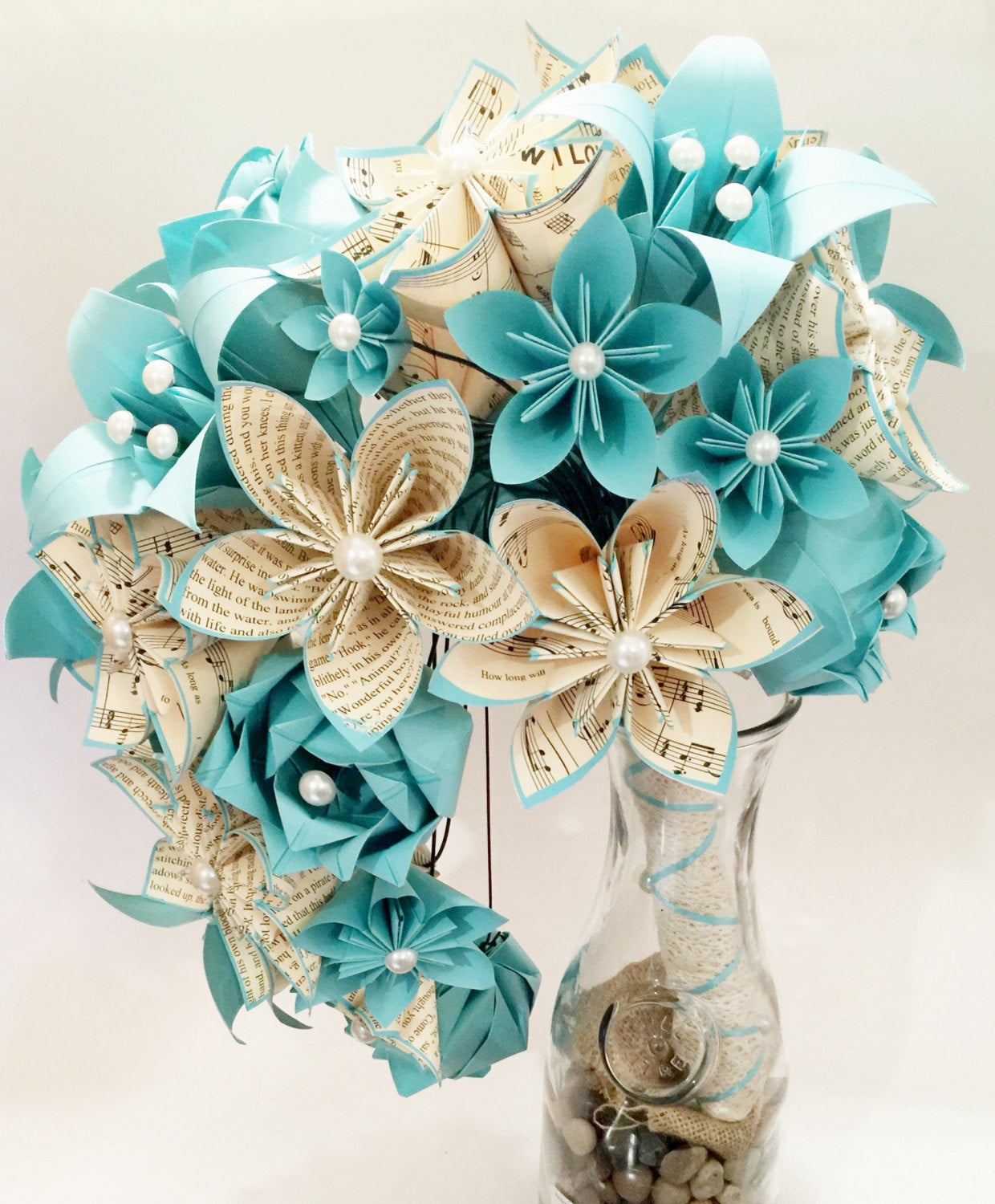 Cascading Bouquet- Paper Bouquet, one of a kind origami, Bridal