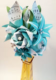 Calla Lily Paper Bouquet- One of a kind origami, calla lily, paper rose, first anniversary gift, perfect for her, personalized, sheet music