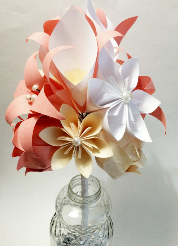white lily origami Calla Lily Paper Bouquet- One of a kind origami, calla lily, paper ros – Dana's Paper Flowers