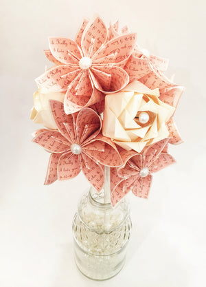 Love dozen with 3 roses- Your choice of colors, 1st anniversary gift, origami, paper flowers, one of a kind, wedding bouquet, traditional