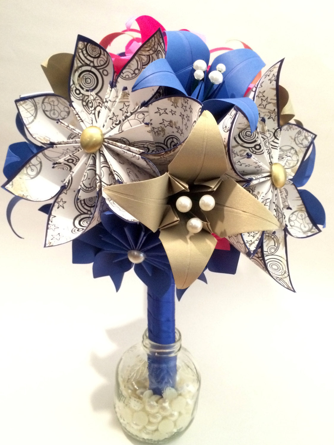 Bridal Bouquet of Paper Flowers- handmade origami, hydrangea, one of a –  Dana's Paper Flowers