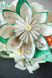 Paper Daisies & Lilies Music Bouquet- made to order, one of a kind, origami, paper flowers, alternative bouquet, non traditional