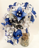 Gallifreyan Cascading Bouquet- Doctor Who Theme, one of a kind origami, Bridal bouquet, paper roses & lilies, your choice of color scheme