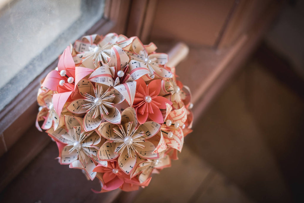 Custom Music Wedding Bouquet & Boutonniere - Handmade, non traditional alternative, made to order, destination wedding, keepsake, elopement